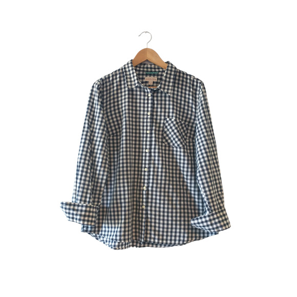 Merona Women’s Black White Button-Up Shirt XL Checkered Gorpcore Andro - Picture 1 of 8